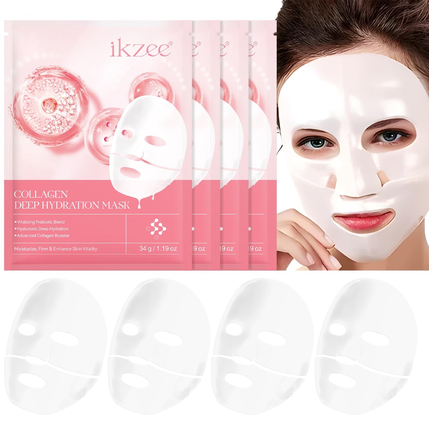 Maschera Bio Collagene Viso (4PCS)